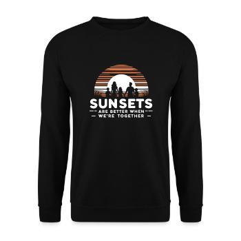 Scout Camping Randonnée en plein air autour d’un feu de camp - Sweat-shirt Unisexe - noir - Devant - Alina (178cm) & Michal (187cm)
