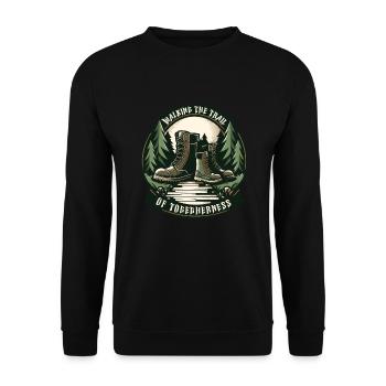 Scout Camping Randonnée en plein air autour d’un feu de camp - Sweat-shirt Unisexe - noir - Devant - Alina (178cm) & Michal (187cm)