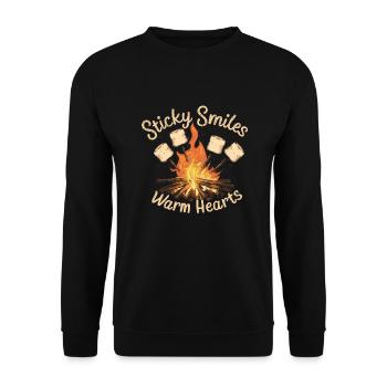 Scout Camping Randonnée en plein air autour d’un feu de camp - Sweat-shirt Unisexe - noir - Devant - Alina (178cm) & Michal (187cm)