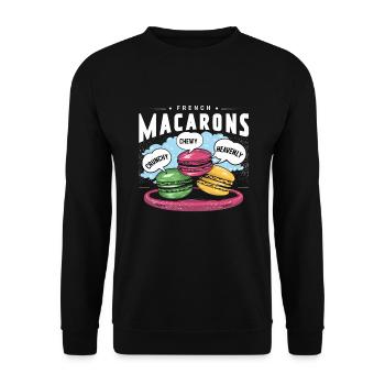 Macaron lovers French macarons - Unisex Sweatshirt - black - Front - Alina (178cm) & Michal (187cm)