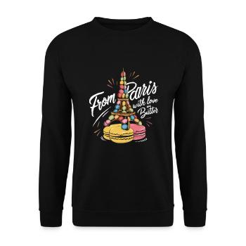Macaron lovers French macarons - Unisex Sweatshirt - black - Front - Alina (178cm) & Michal (187cm)