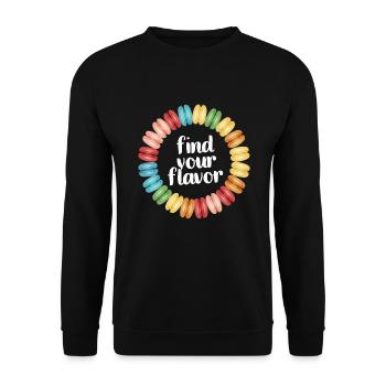 Macaron-liebhaber Französische Macarons - Unisex Pullover - Schwarz - Vorne - Alina (178cm) & Michal (187cm)