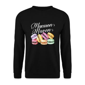 Macaron-liebhaber Französische Macarons - Unisex Pullover - Schwarz - Vorne - Alina (178cm) & Michal (187cm)