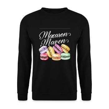 Macaron-liebhaber Französische Macarons - Unisex Pullover - Schwarz - Vorne - Alina (178cm) & Michal (187cm)
