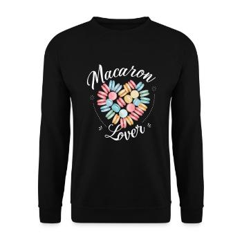 Macaron-liebhaber Französische Macarons - Unisex Pullover - Schwarz - Vorne - Alina (178cm) & Michal (187cm)