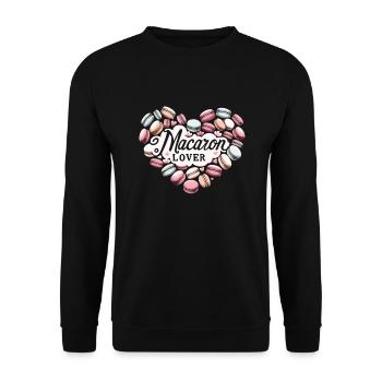 Macaron-liebhaber Französische Macarons - Unisex Pullover - Schwarz - Vorne - Alina (178cm) & Michal (187cm)