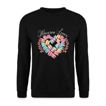 Macaron-liebhaber Französische Macarons - Unisex Pullover - Schwarz - Vorne - Alina (178cm) & Michal (187cm)