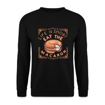 Macaron lovers French macarons - Unisex Sweatshirt - black - Front - Alina (178cm) & Michal (187cm)