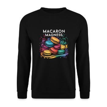 Macaron-liebhaber Französische Macarons - Unisex Pullover - Schwarz - Vorne - Alina (178cm) & Michal (187cm)