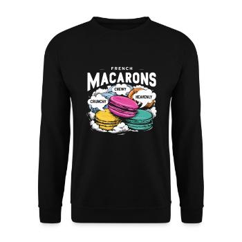 Macaron lovers French macarons - Unisex Sweatshirt - black - Front - Alina (178cm) & Michal (187cm)