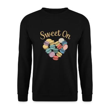 Macaron lovers French macarons - Unisex Sweatshirt - black - Front - Alina (178cm) & Michal (187cm)