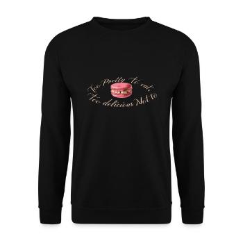 Macaron-liebhaber Französische Macarons - Unisex Pullover - Schwarz - Vorne - Alina (178cm) & Michal (187cm)