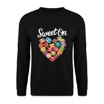 Macaron lovers French macarons - Unisex Sweatshirt - black - Front - Alina (178cm) & Michal (187cm)