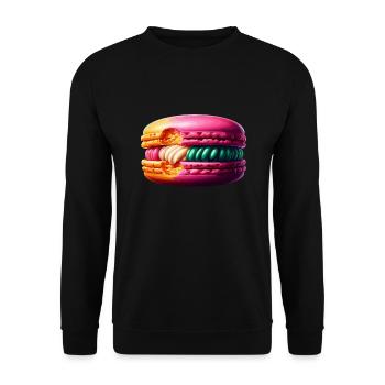 Macaron lovers French macarons - Unisex Sweatshirt - black - Front - Alina (178cm) & Michal (187cm)