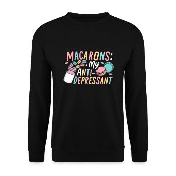 Amateurs de macarons Macarons français - Sweat-shirt Unisexe - noir - Devant - Alina (178cm) & Michal (187cm)