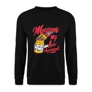 Amateurs de macarons Macarons français - Sweat-shirt Unisexe - noir - Devant - Alina (178cm) & Michal (187cm)