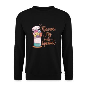 Amateurs de macarons Macarons français - Sweat-shirt Unisexe - noir - Devant - Alina (178cm) & Michal (187cm)