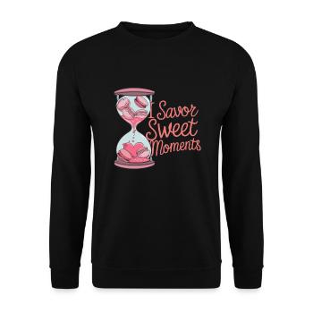 Macaron lovers French macarons - Unisex Sweatshirt - black - Front - Alina (178cm) & Michal (187cm)