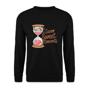 Macaron-liebhaber Französische Macarons - Unisex Pullover - Schwarz - Vorne - Alina (178cm) & Michal (187cm)