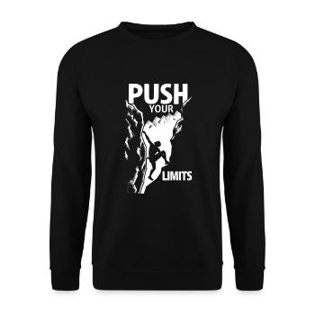 Escalade, Aventure en plein air, Escalade de bloc - Sweat-shirt Unisexe - noir - Devant - Alina (178cm) & Michal (187cm)