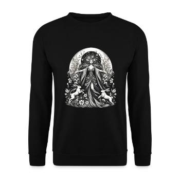 Ostara Eostre Equinox Witch Pagan Goddess Rituals - Unisex Sweatshirt - black - Front - Alina (178cm) & Michal (187cm)