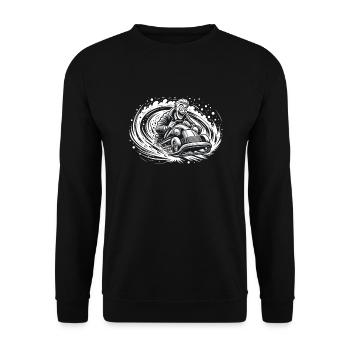 Luge Neige Luge Sport d’hiver Winter Outdood - Sweat-shirt Unisexe - noir - Devant - Alina (178cm) & Michal (187cm)