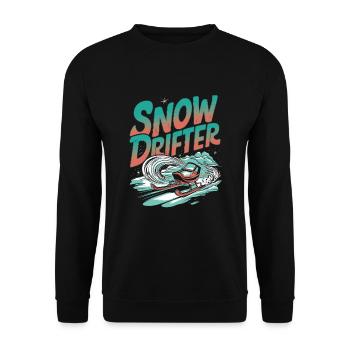 Luge Neige Luge Sport d’hiver Winter Outdood - Sweat-shirt Unisexe - noir - Devant - Alina (178cm) & Michal (187cm)