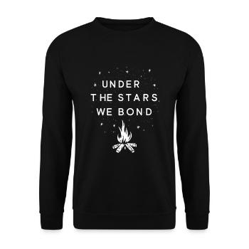 Scout Camping Randonnée en plein air autour d’un feu de camp - Sweat-shirt Unisexe - noir - Devant - Alina (178cm) & Michal (187cm)