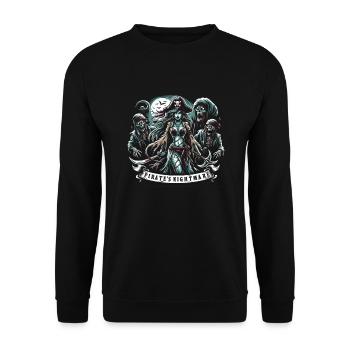 Gruselige Sirenen, Horror-meerjungfrau, Gruseliger - Unisex Pullover - Schwarz - Vorne - Alina (178cm) & Michal (187cm)