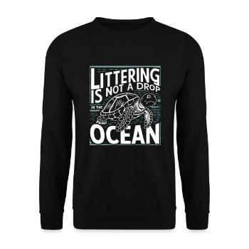 Anti-littering No Environmental Waste Recycle - Unisex Sweatshirt - black - Front - Alina (178cm) & Michal (187cm)