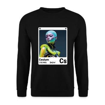 AI am Cesium (wt) - Unisex Sweatshirt - black - Front - Alina (178cm) & Michal (187cm)