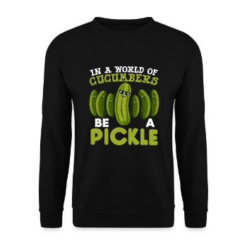 Pickle Lover Funny Pickle Dill Pickle Pickled - Unisex Sweatshirt - black - Front - Alina (178cm) & Michal (187cm)