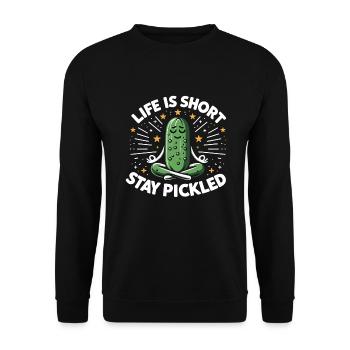 Pickle Lover Funny Pickle Dill Pickle Pickled - Unisex Sweatshirt - black - Front - Alina (178cm) & Michal (187cm)