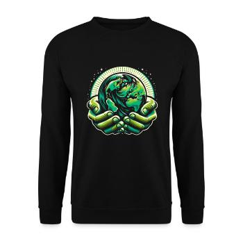 Anti-littering No Environmental Waste Recycle - Unisex Sweatshirt - black - Front - Alina (178cm) & Michal (187cm)