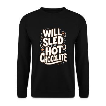 Sledding Snow Sled Winter Sport Winter Outdood - Unisex Pullover - Schwarz - Vorne - Alina (178cm) & Michal (187cm)
