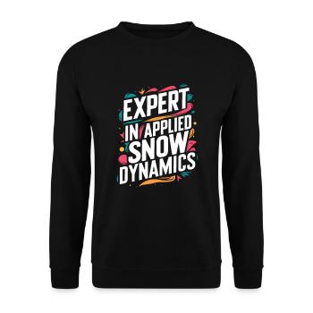 Luge Neige Luge Sport d’hiver Winter Outdood - Sweat-shirt Unisexe - noir - Devant - Alina (178cm) & Michal (187cm)