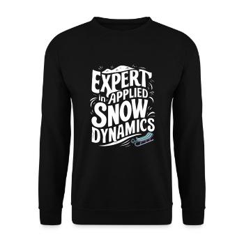 Sledding Snow Sled Winter Sport Winter Outdood - Unisex Pullover - Schwarz - Vorne - Alina (178cm) & Michal (187cm)
