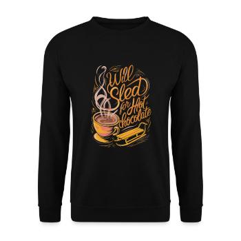 Luge Neige Luge Sport d’hiver Winter Outdood - Sweat-shirt Unisexe - noir - Devant - Alina (178cm) & Michal (187cm)