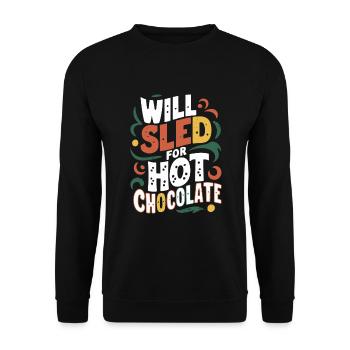 Luge Neige Luge Sport d’hiver Winter Outdood - Sweat-shirt Unisexe - noir - Devant - Alina (178cm) & Michal (187cm)