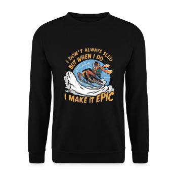 Luge Neige Luge Sport d’hiver Winter Outdood - Sweat-shirt Unisexe - noir - Devant - Alina (178cm) & Michal (187cm)