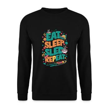 Luge Neige Luge Sport d’hiver Winter Outdood - Sweat-shirt Unisexe - noir - Devant - Alina (178cm) & Michal (187cm)