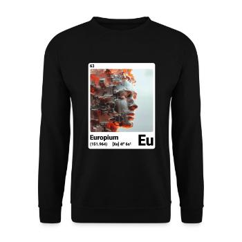 AI am Europium (wt) - Unisex Sweatshirt - black - Front - Alina (178cm) & Michal (187cm)