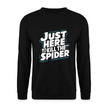 Funny Arachnophobia Awareness, Spider Phobia - Unisex Sweatshirt - black - Front - Alina (178cm) & Michal (187cm)