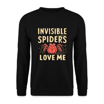 Funny Arachnophobia Awareness, Spider Phobia - Unisex Sweatshirt - black - Front - Alina (178cm) & Michal (187cm)