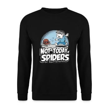 Funny Arachnophobia Awareness, Spider Phobia - Unisex Sweatshirt - black - Front - Alina (178cm) & Michal (187cm)
