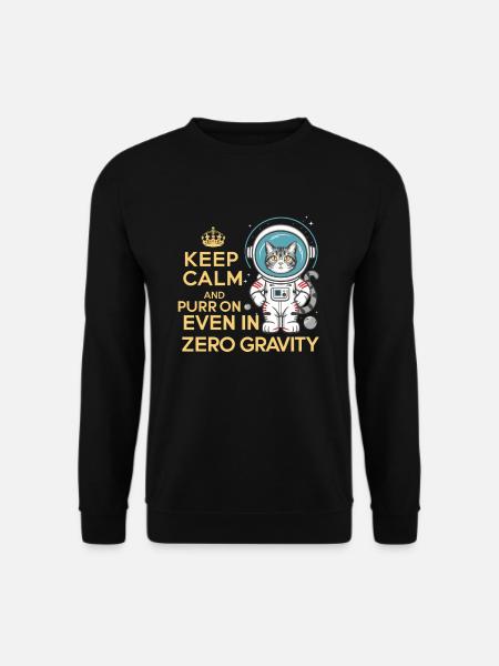 Katze Astronaut Astronomie Äußeres Sonnensystem - Unisex Pullover - Schwarz