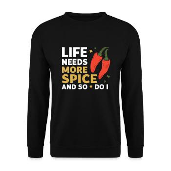 Amateur de cuisine épicée, chef des Chili Peppers - Sweat-shirt Unisexe - noir - Devant - Alina (178cm) & Michal (187cm)