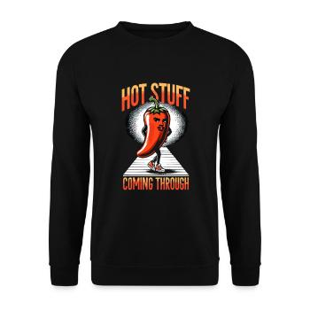 Amateurs de cuisine épicée, Chili Peppers Chef - Sweat-shirt Unisexe - noir - Devant - Alina (178cm) & Michal (187cm)