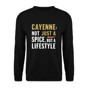 Amateurs de cuisine épicée, Chili Peppers Chef - Sweat-shirt Unisexe - noir - Devant - Alina (178cm) & Michal (187cm)