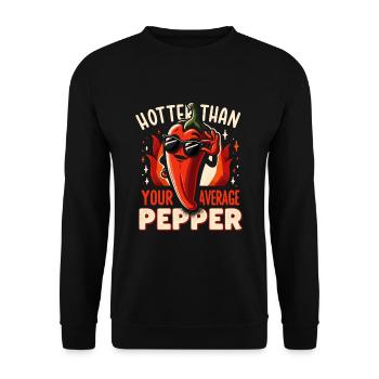 Amateur de cuisine épicée, chef des Chili Peppers - Sweat-shirt Unisexe - noir - Devant - Alina (178cm) & Michal (187cm)